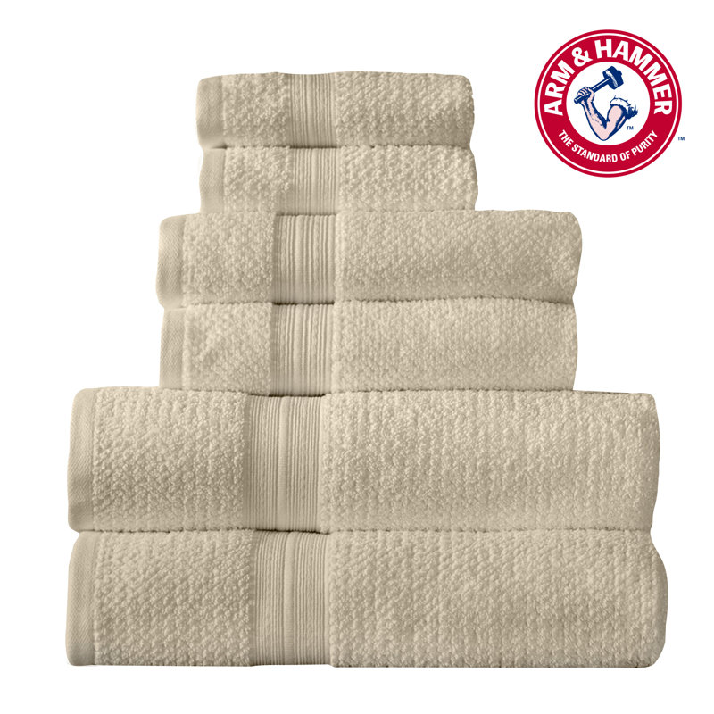 Arm & Hammer Quick Dry Bath Towel Set, Beige, 6 Piece Towels Set