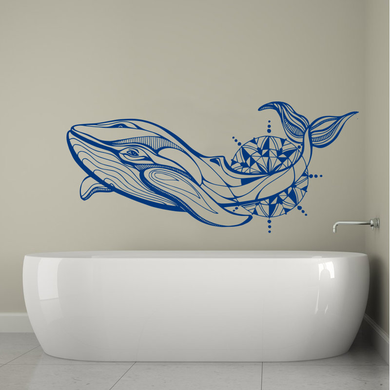 Décalcomanie murale baleine, Bleu