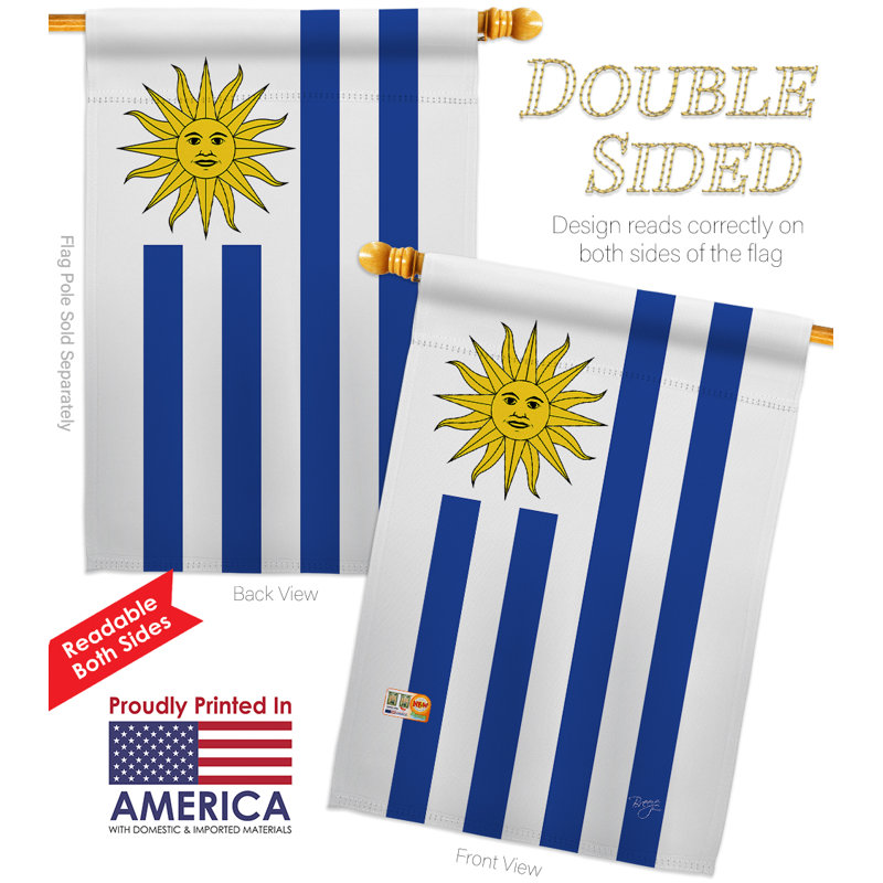 « uruguay flags of the world », impression en polyester de 2 côtés 40 x 28 po ensemble de drapeau