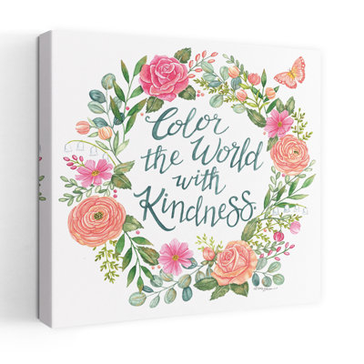 «Color The World With Kindness», art floral typographique contemporain