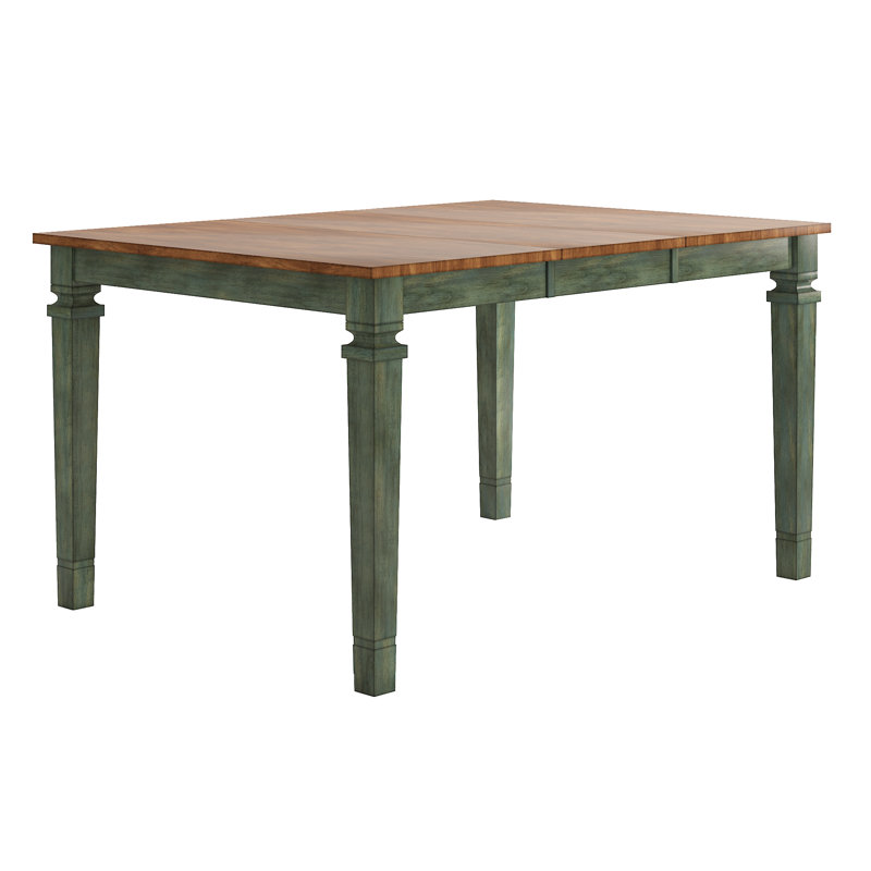 Table de salle à manger extensible Alyra, Sauge antique