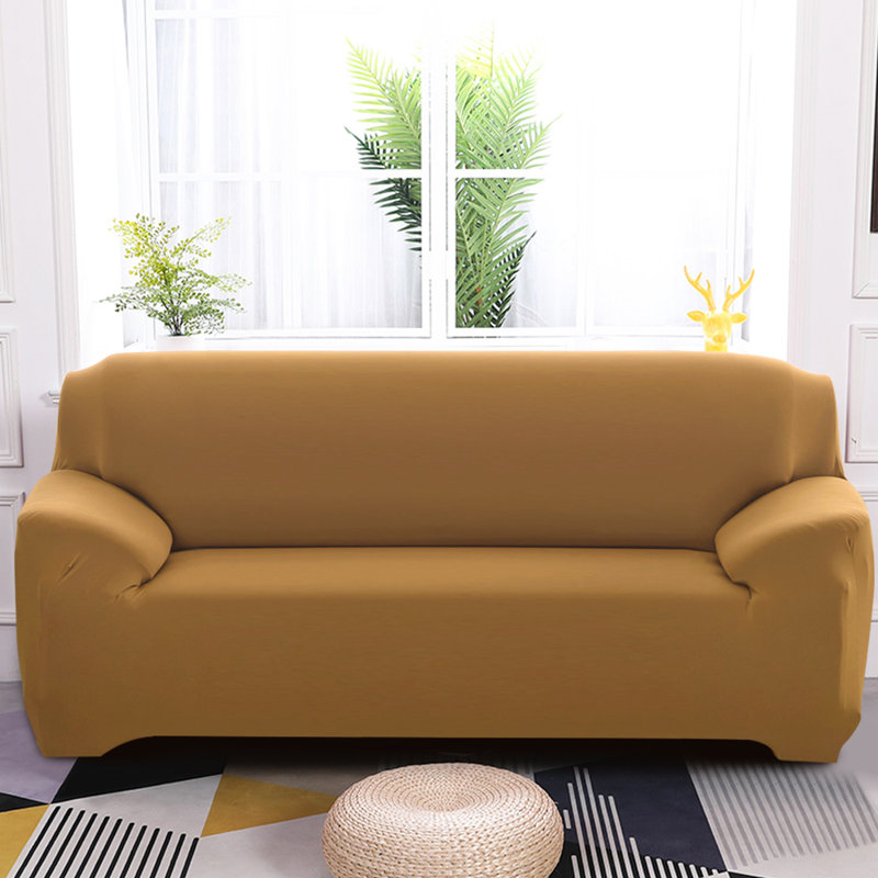 Housse pour canapé extensible 3 places, H 45 po x l 90 po x P 30 po, Mélange de polyester brun clair