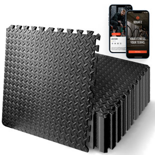 WF Athletic Supply Extra Thick Interlocking Exercise Foam Mats, 3/4-Inch  Thickness Gym Flooring Tiles (48 SQ. FT) - Wayfair Canada