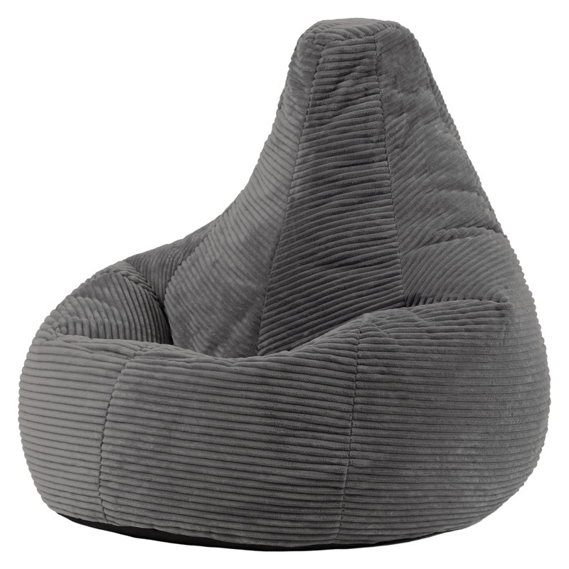 Dalton Corduroy Recliner Bean Bag, Charcoal Grey