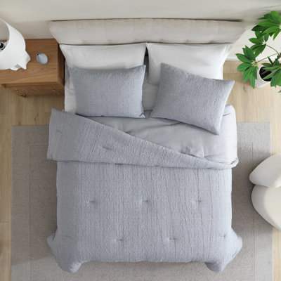Ensemble d'édredon gris uni Nautica