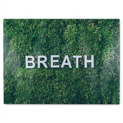 Wellness Breath Designer Glass Chopping Board