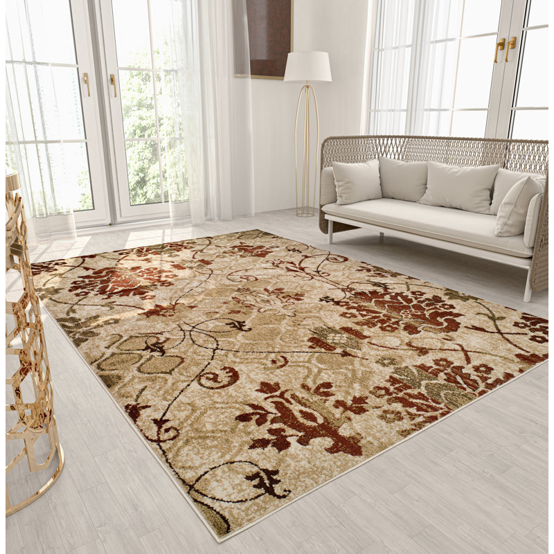 Tapis intérieur / extérieur en laine tissé à la machine Spiers, Rectangle 8 pi x 11 pi