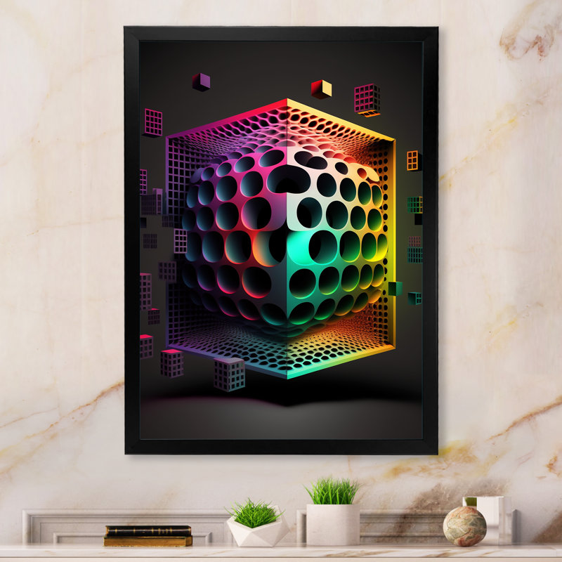 Luminogramme multidimensionnel I - reproduction sur toile, H 32 po x l 16 po x P 1 po, Impression dorée sur toile encadrée
