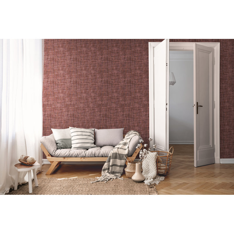Rouleau de papier peint texturé non collé L 33 pi x l 21 po, Mauve / brun / rouge
