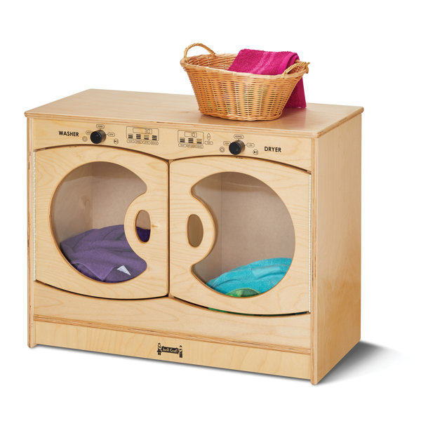 KidKraft Laundry Children's Pretend Play Wooden Stacking Washer and Dryer  Toy - Paper People Play