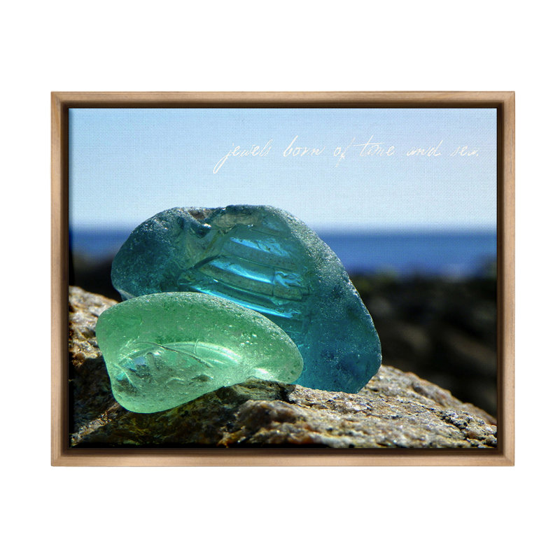 «Sea Glass Photographie Expression Floater Frame» par Graffitee Studios sur toile, Cadre flottant orme Montalcino