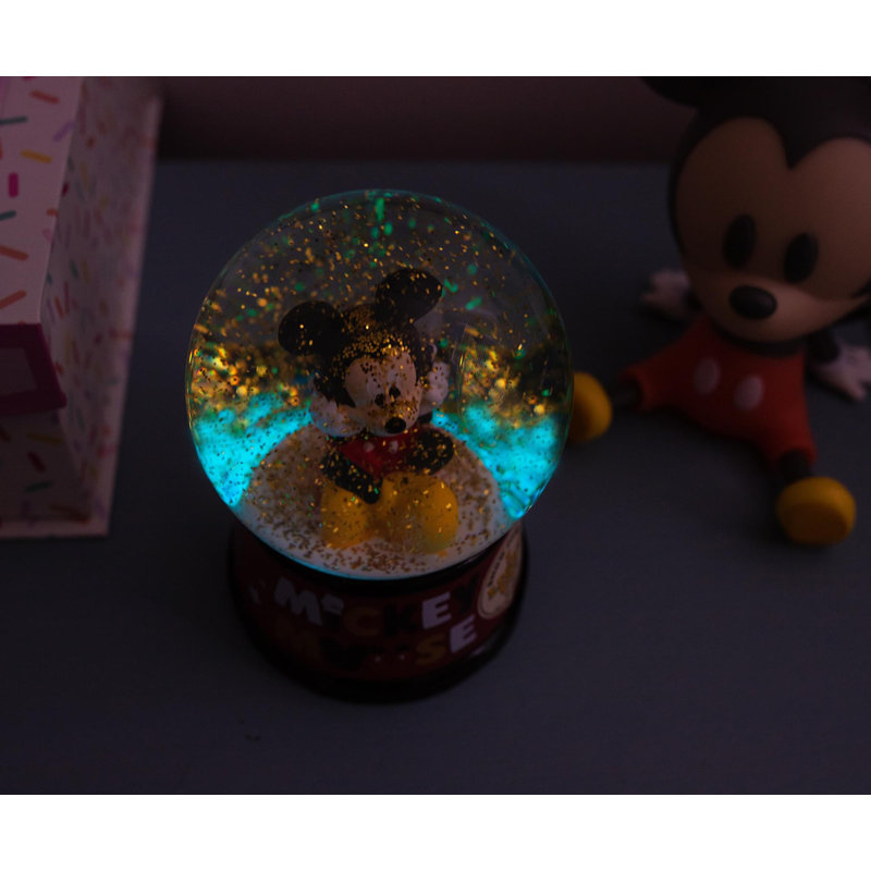 Mickey Mouse Light-Up Collectible Snow Globe with Clear Glitter