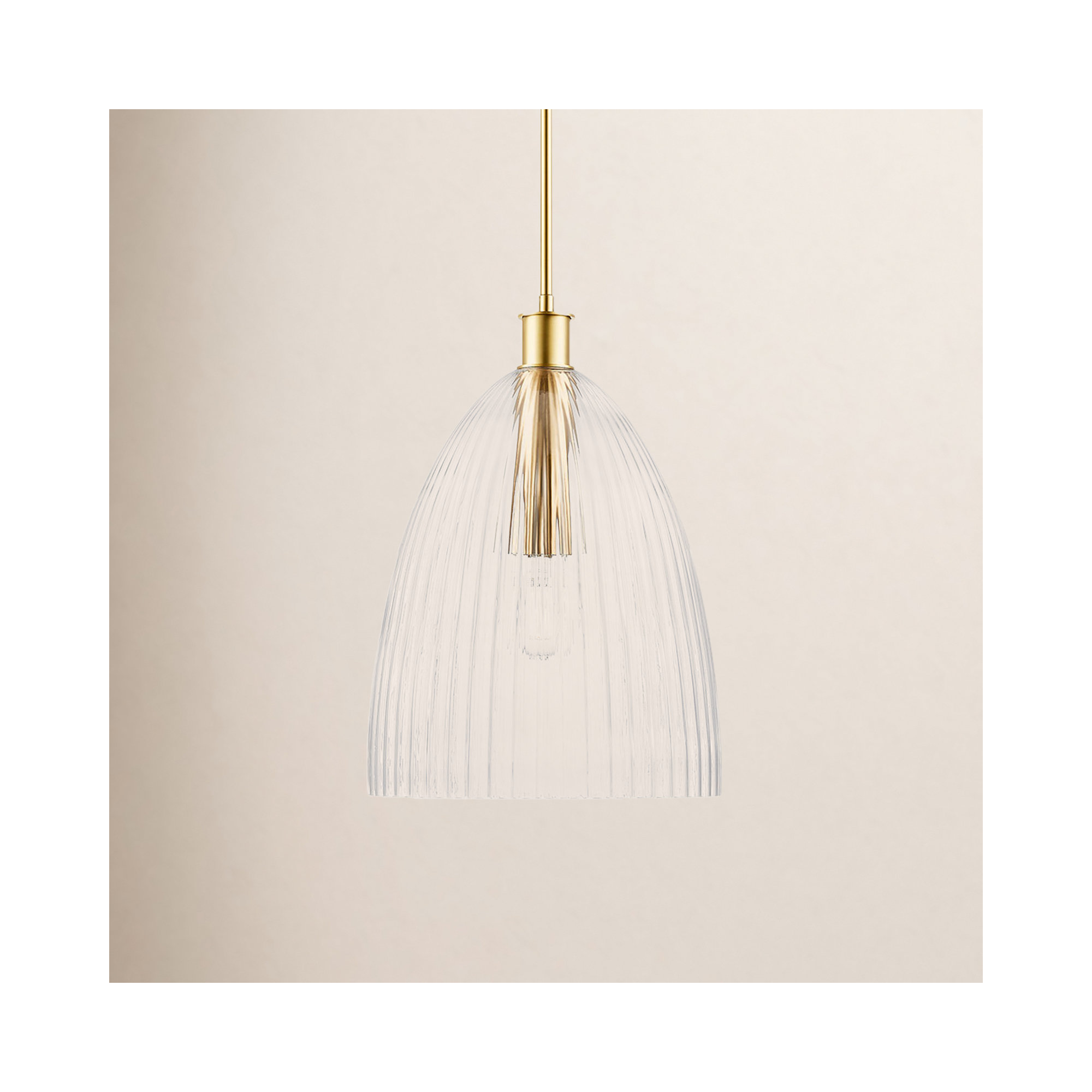 Whistler 1-Light Pendant in Natural Brass, 20" H x 14" W x 14" D