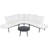 Ensemble de canapé d'extérieur courbé en demi-lune avec table basse, ensemble de conversation pour l'extérieur avec cadre en fer pour 6 personnes GO-896214878