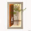 Décoration murale en grès avec éclairage DEL 3 couleurs réglable, plantes artificielles, vase en verre et statue de lapin