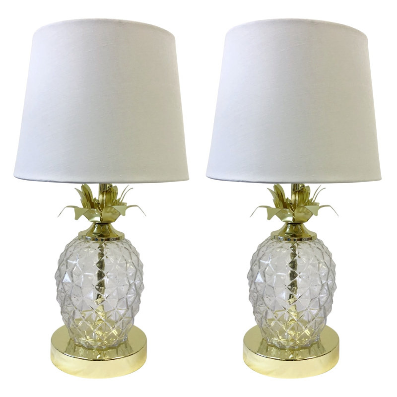 Maisy Metal Table Lamp, White, Gold