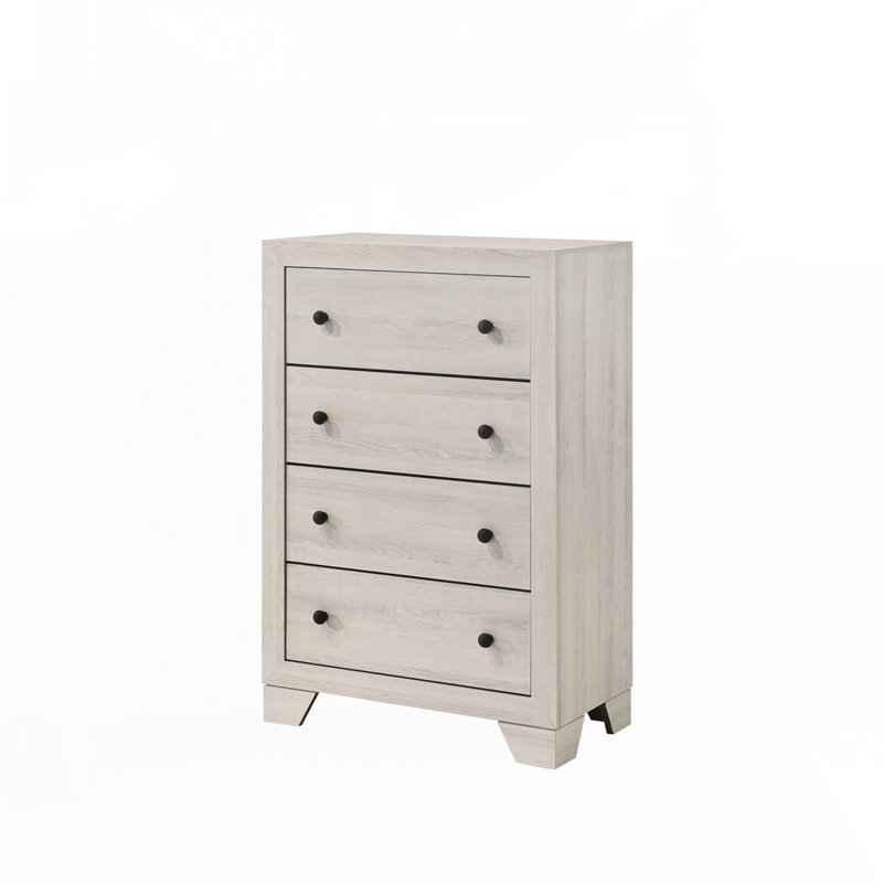 Four Drawers Storage, White Washed