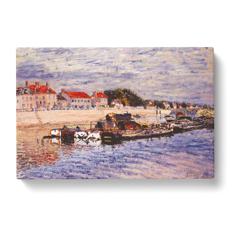 Barges by Alfred Sisley - Wrapped Canvas, 35cm H x 50cm W x 3cm D