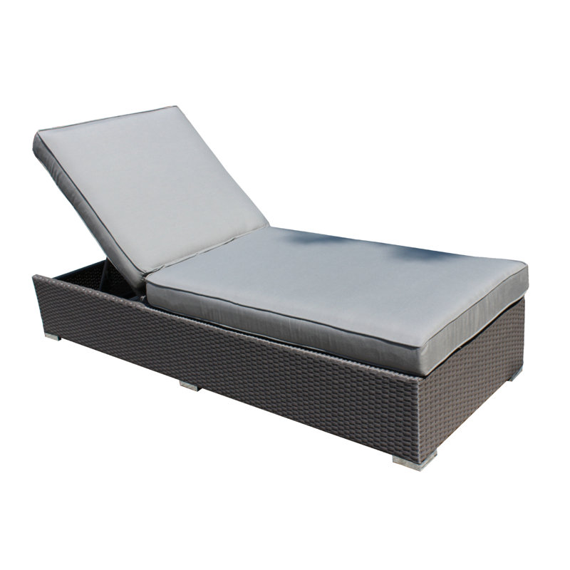 Chaise méridienne inclinable avec coussin Okamoto, Gris graphite