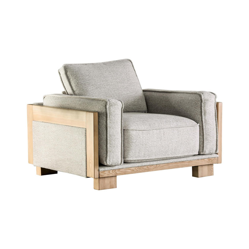 Chaise contemporaine l 44,4 po, brun clair / naturel