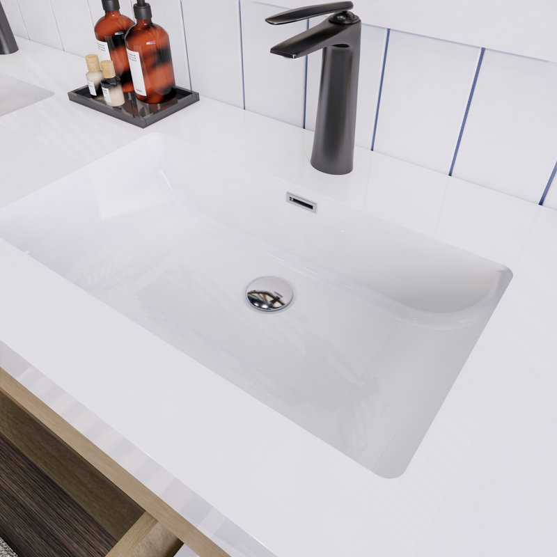 Ensemble de meuble-lavabo double mural 60 "Spring, Chêne blanc