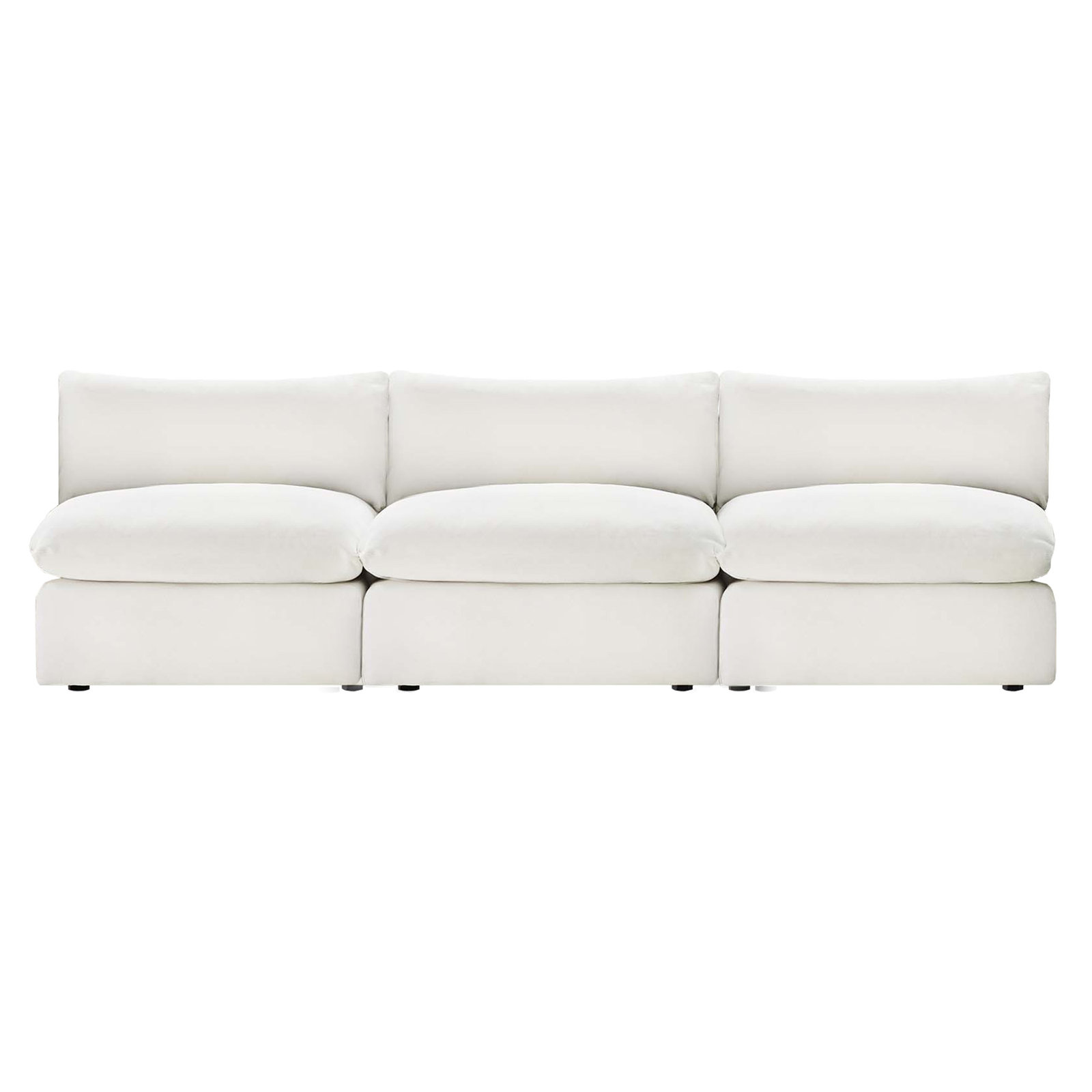 Annabella 122" Modular Sofa, Elite Ivory Textured Performance Chenille