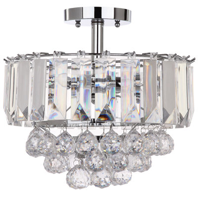 Plafonnier semi-encastré tambour 3 lumières 13,5 po lustre Charlton