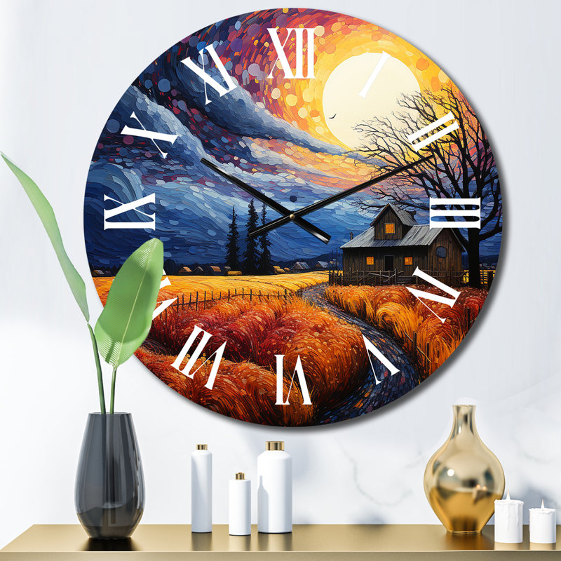 Horloge murale en métal Barn Shades Of Resilience I, Moyenne