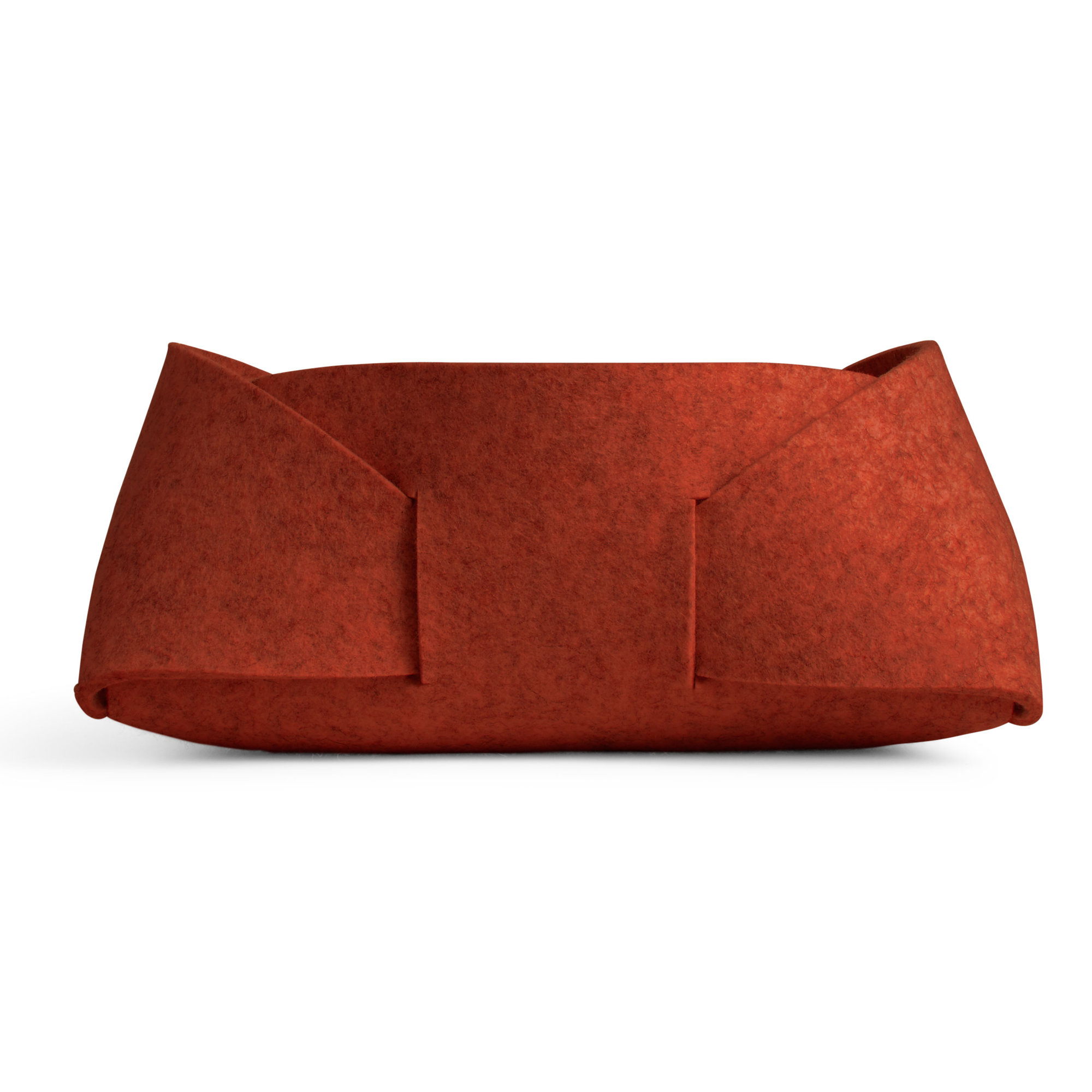 Double Tuck Fabric Decorative Basket, Tomato, 7" H x 19" W x 16" D