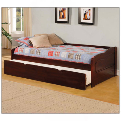 Cherry Finish Traditional Style Daybed With Attached Twin Trundle And Slat Kit Included Cherry Finish