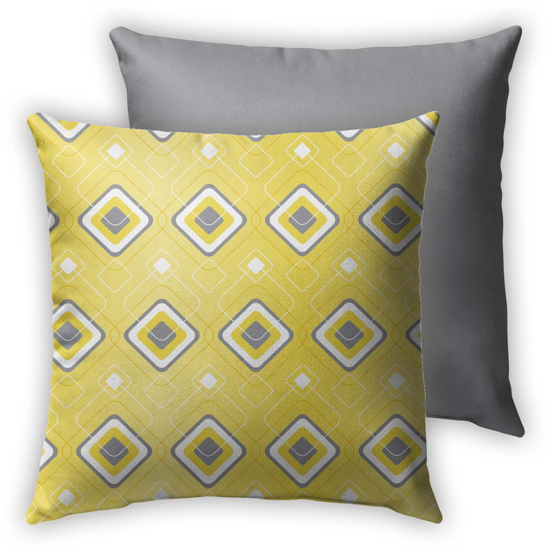 Overall Geometric Outdoor Reversible Throw Pillow, 18'' x 18''
