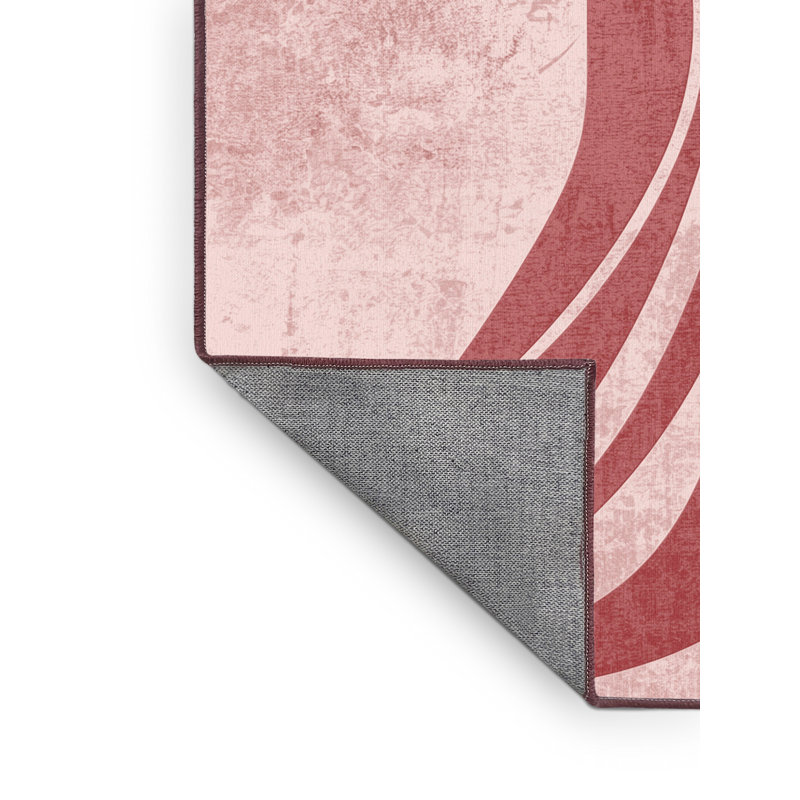Tapis rose et rose moderne lavable à la machine Torresdale Valentines, 4 x 6