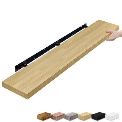 Sorbus 55-Inch Wall Shelf with Hidden Mounting Hardware for Home Storage - 1 Piece, Maple