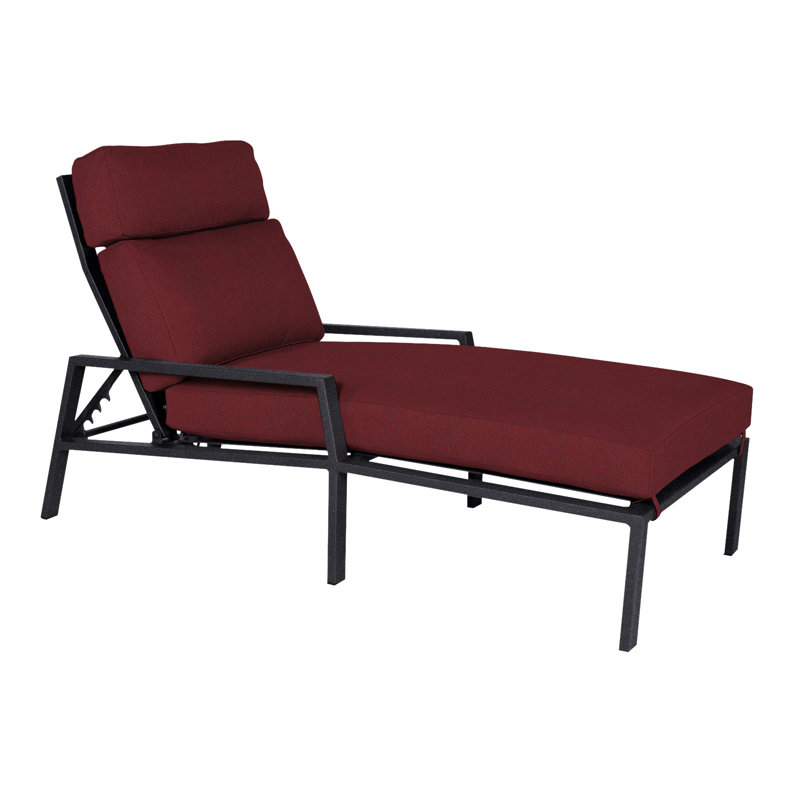Aris Outdoor Chaise Lounge, Graphite, Alcazar Redwood
