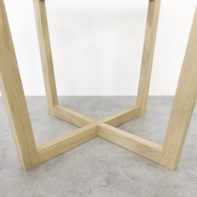 Shanay Oak Round Solid Wood Dining Table, H76 x L100 x W100cm, Unfinished