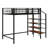 Twin Size Metal Loft Bed – Upper Grid Storage Shelf & Lateral Storage Ladder-707136156