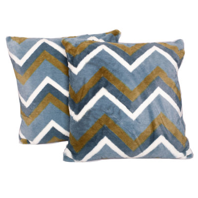 Housse de coussin en fausse fourrure à chevrons 20 "Chevron