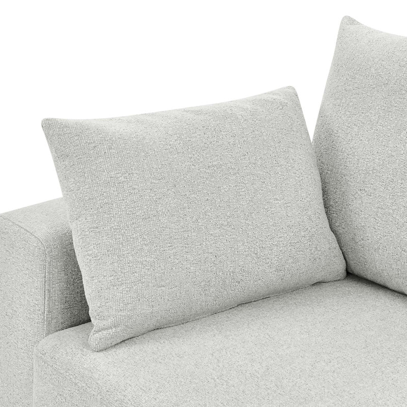 Canapé moderne rembourré avec coussins profonds et coussins amovibles, Beige