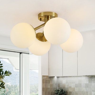 Plafonnier semi-encastré 4 lumières Spoutnik