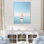 «Coastal Calm» rose et bleu voilier photo sur toile