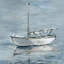 Small White Boat by Parvez Taj - Wrapped Canvas Painting-46460871