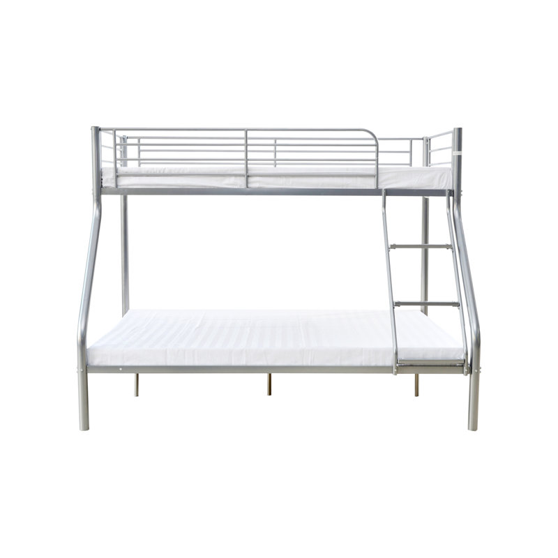 Bunk Bed with Built-in Ladder Included, Silver