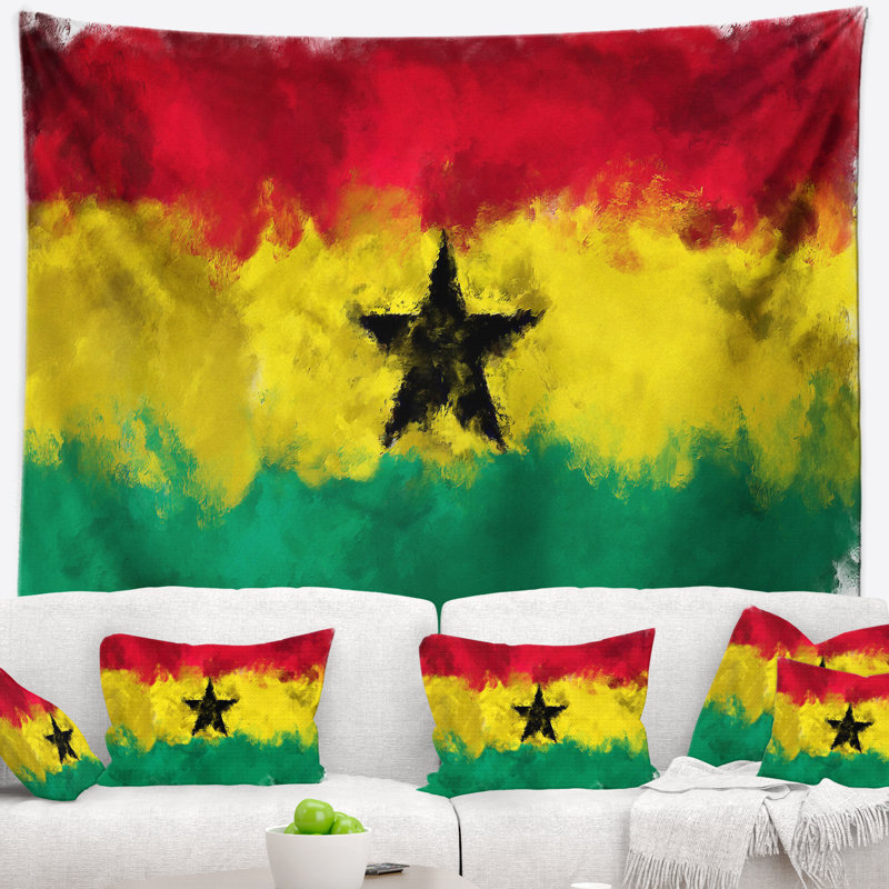 Tapisserie illustration de drapeau de ghana flag, H 50 po x l 60 po