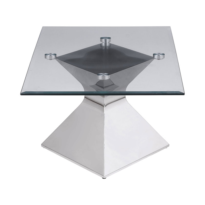 Table basse d'appoint avec plateau en verre