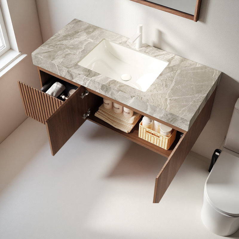 Meuble-lavabo 48 po, Chêne brun