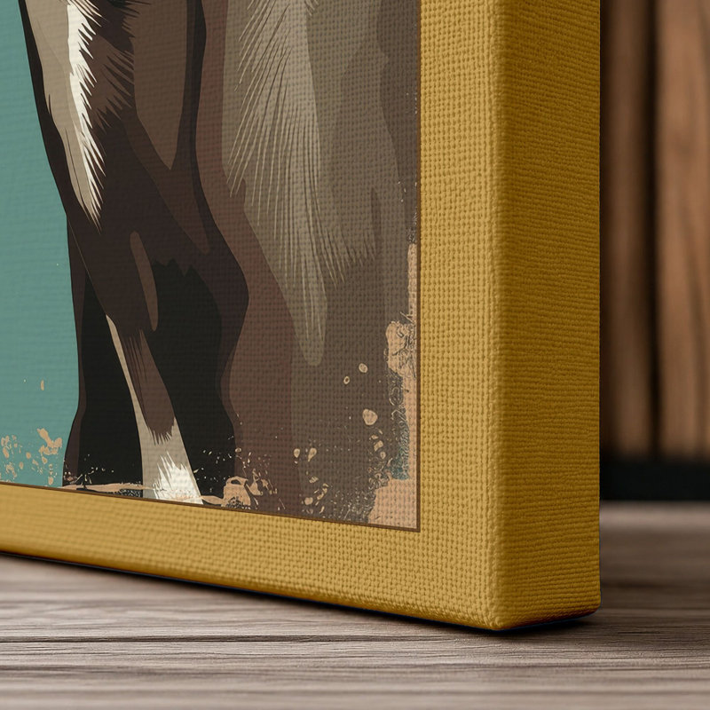 Greyhound Profile Modern - Wrapped Canvas, 18x12 - 45.7 x 30.5 cm, Ochre Border