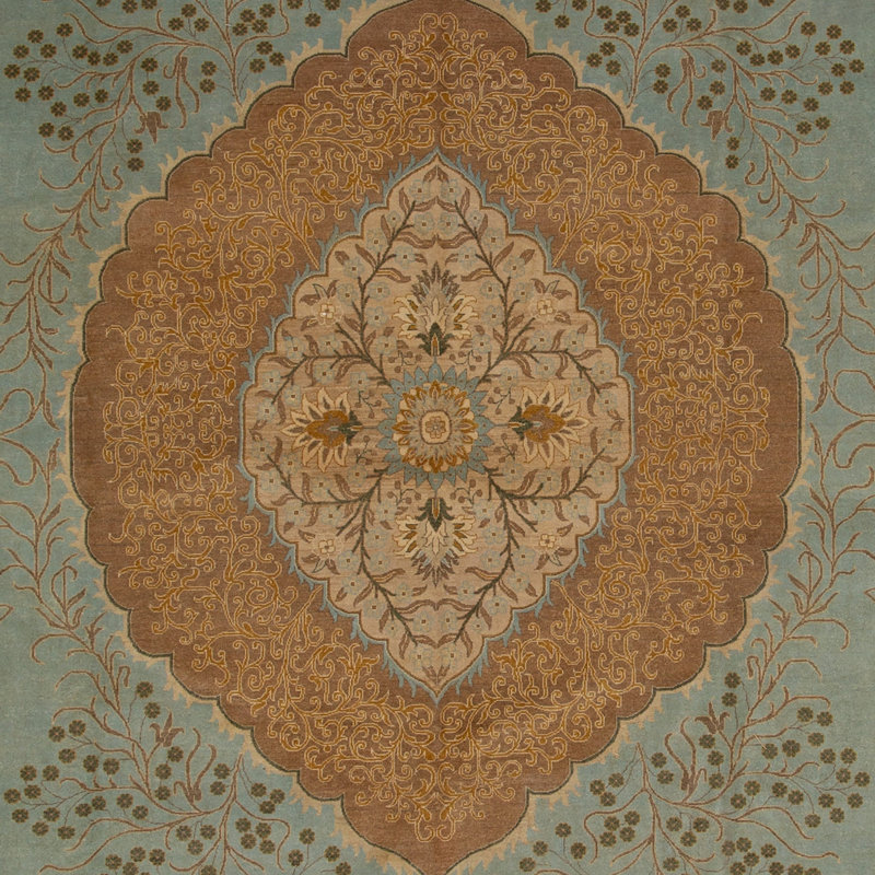 Brown Traditional Wool Rug - 11'11" x 17'8"