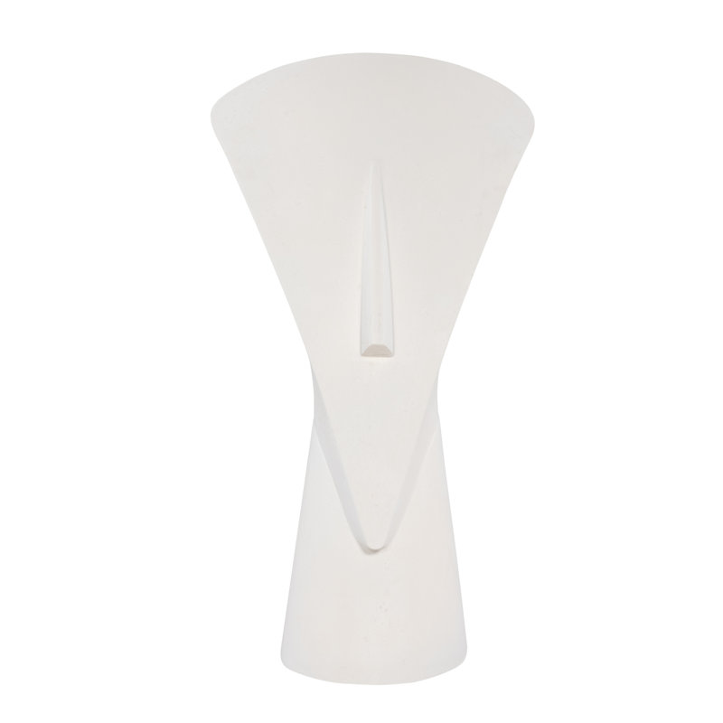Cycladic Head, Sculpture, Triangle, White Stone