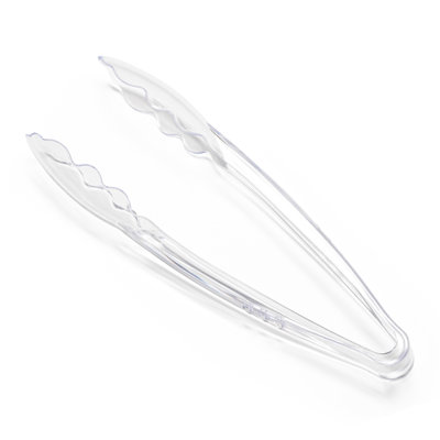 9" Clear Disposable Plastic Serving Tongs