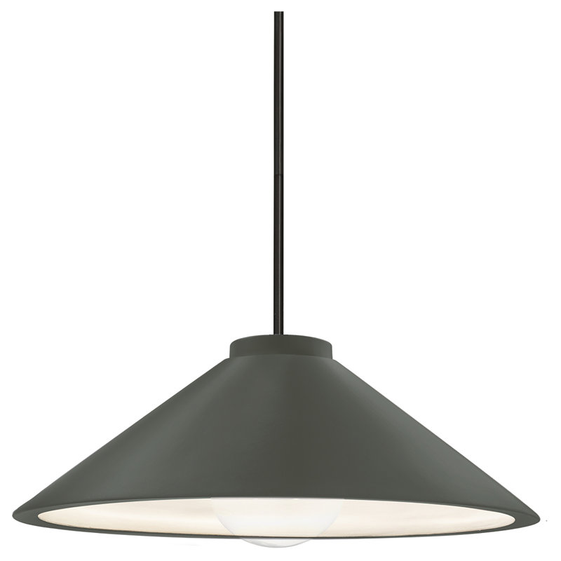 Leni Dimmable LED Single Light Pendant, Antique Brass, Concrete